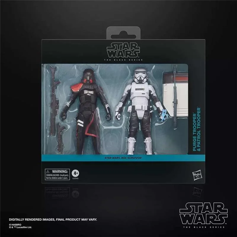 STAR WARS BLACK SERIES JEDI SURVIVOR PURGE TROOPER AND PATROL TROOPER ACTION FIGURES