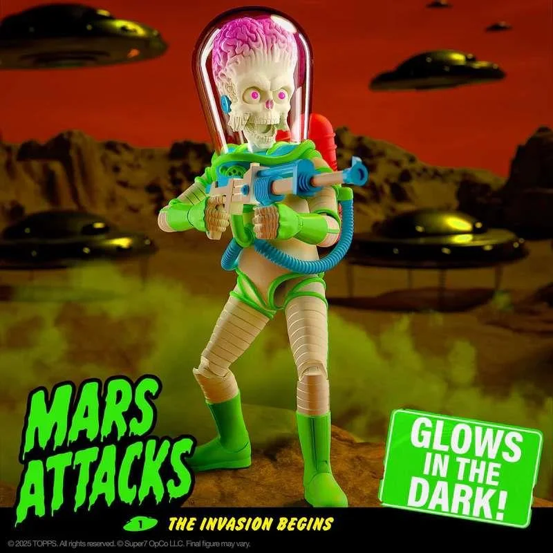 MARS ATTACKS ULTIMATES! WAVE 02 MARTIAN INVASION BEGINS GLOW IN THE DARK