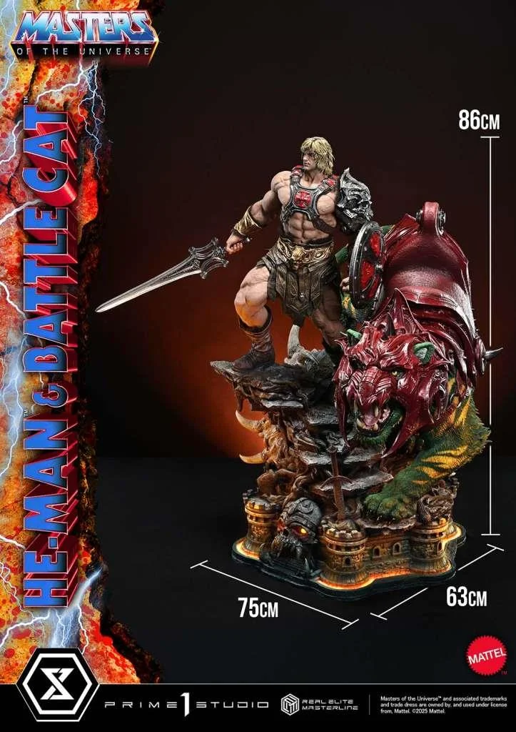 MASTERS OF THE UNIVERSE HE-MAN & BATTLE CAT REAL ELITE MASTERLINE 1/4 STATUE