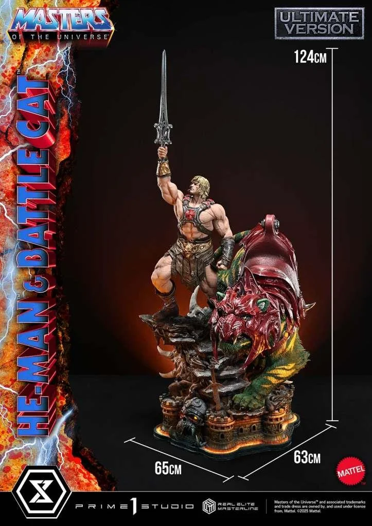 MASTERS OF THE UNIVERSE HE-MAN & BATTLE CAT REAL ELITE MASTERLINE ULTIMATE VERSION 1/4 STATUE