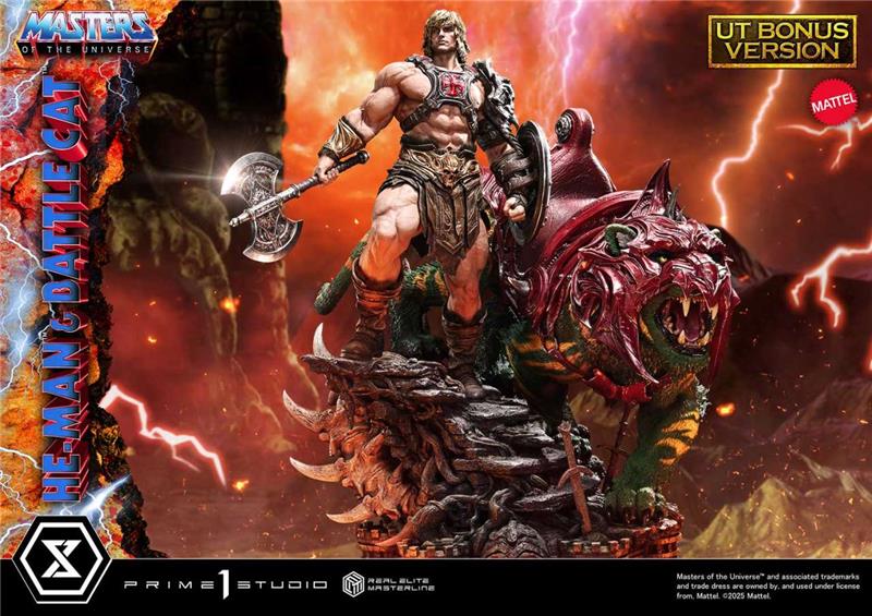 MASTERS OF THE UNIVERSE HE-MAN & BATTLE CAT REAL ELITE MASTERLINE ULTIMATE BONUS VER 1/4 STATUE