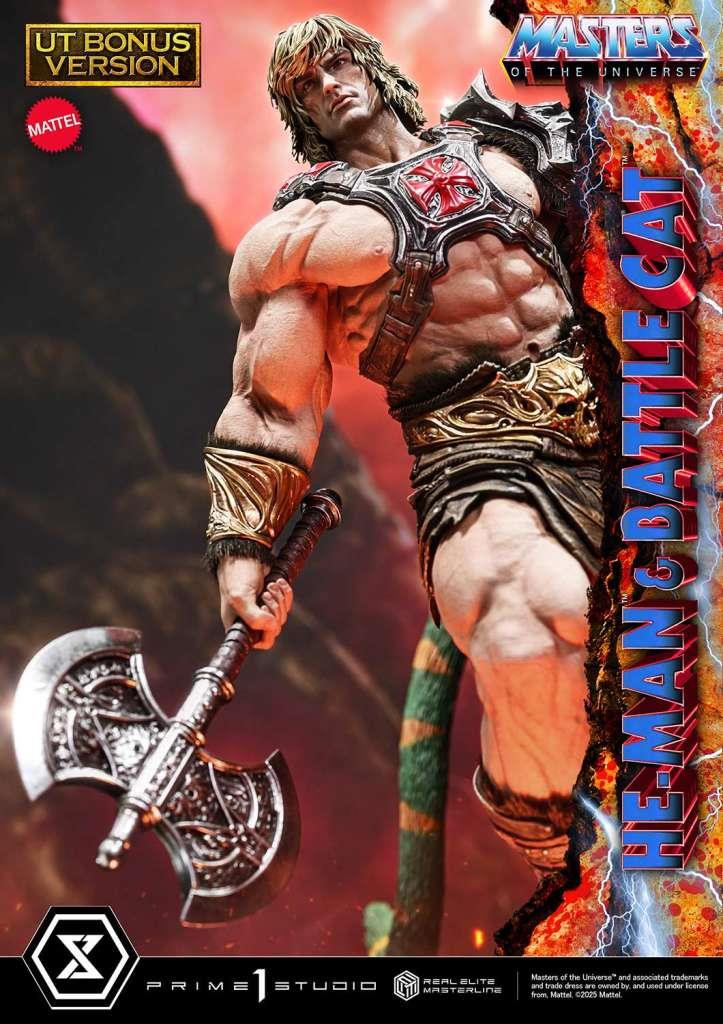 MASTERS OF THE UNIVERSE HE-MAN & BATTLE CAT REAL ELITE MASTERLINE ULTIMATE BONUS VER 1/4 STATUE