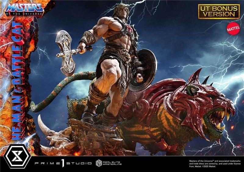 MASTERS OF THE UNIVERSE HE-MAN & BATTLE CAT REAL ELITE MASTERLINE ULTIMATE BONUS VER 1/4 STATUE