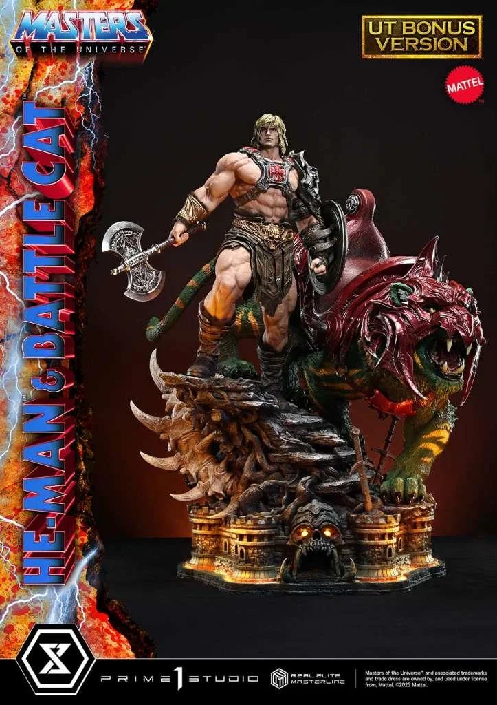 MASTERS OF THE UNIVERSE HE-MAN & BATTLE CAT REAL ELITE MASTERLINE ULTIMATE BONUS VER 1/4 STATUE