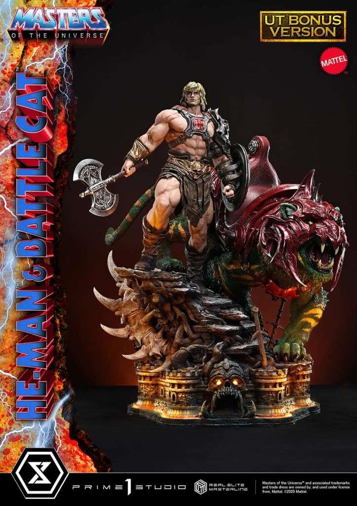 MASTERS OF THE UNIVERSE HE-MAN & BATTLE CAT REAL ELITE MASTERLINE ULTIMATE BONUS VER 1/4 STATUE