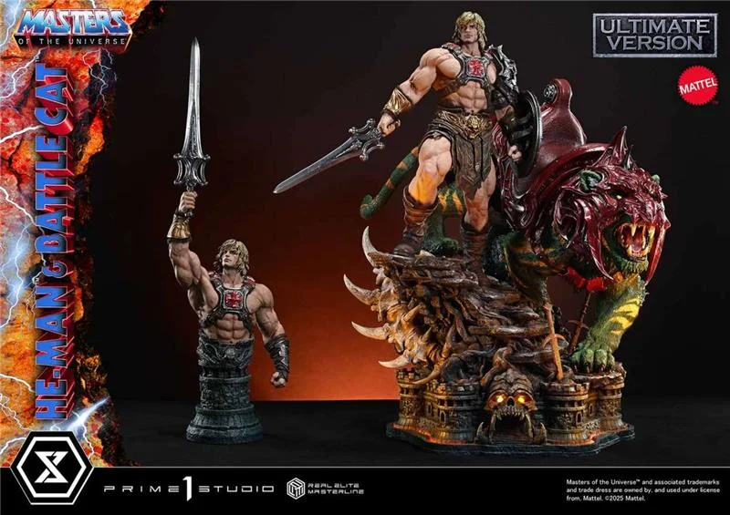 MASTERS OF THE UNIVERSE HE-MAN & BATTLE CAT REAL ELITE MASTERLINE ULTIMATE BONUS VER 1/4 STATUE
