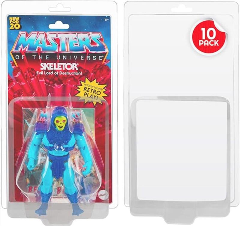 CLAMSHELL PET PROTECTORS 10-PACK FOR MASTERS OF THE UNIVERSE ACTION FIGURES