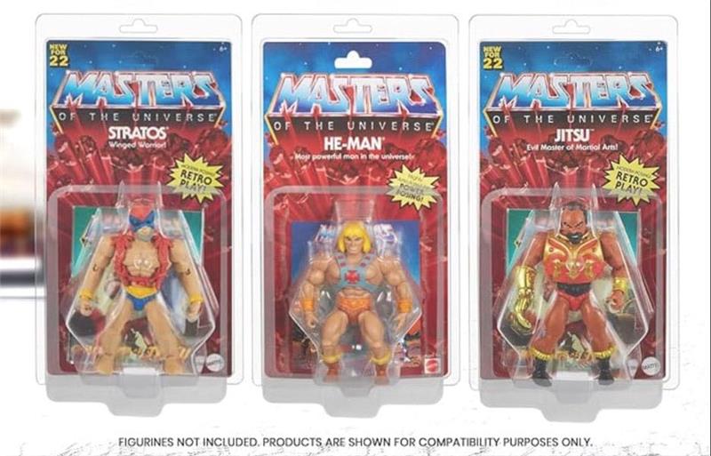 CLAMSHELL PET PROTECTORS 10-PACK FOR MASTERS OF THE UNIVERSE ACTION FIGURES