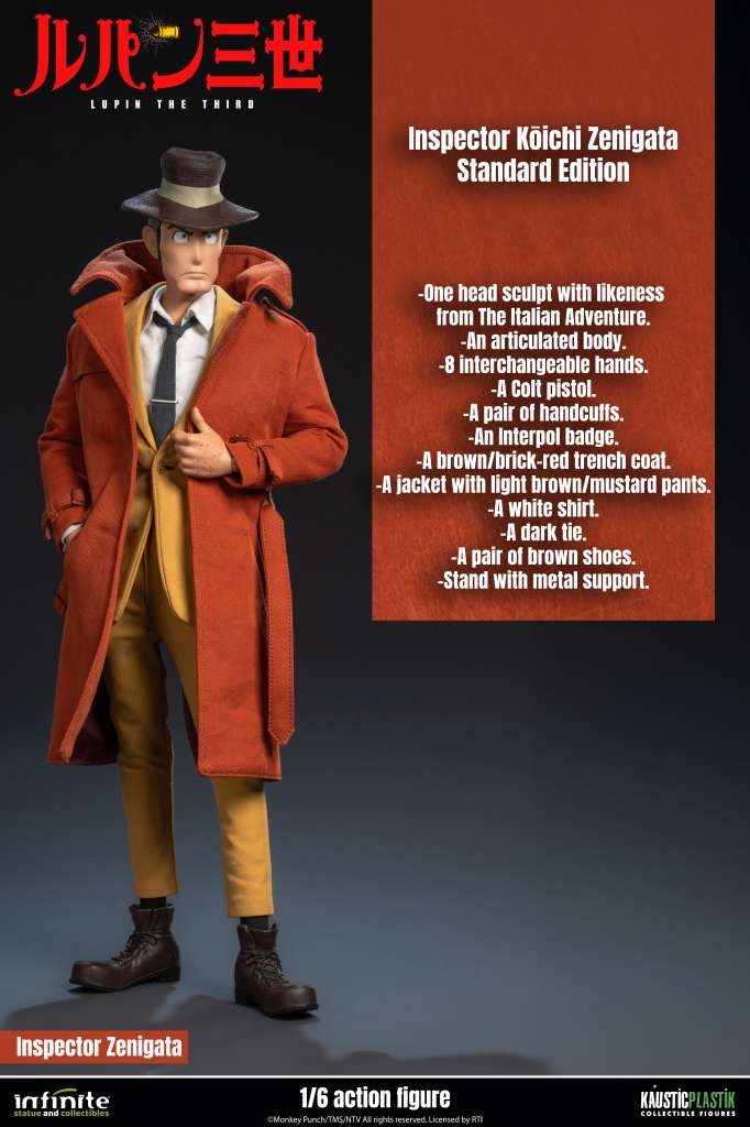 LUPIN THE 3RD THE ITALIAN ADVENTURE INSPECTOR KOICHI ZENIGATA 1/6 ACTION FIGURE STANDARD EDITION