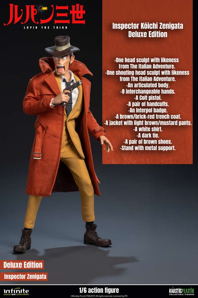 LUPIN THE 3RD THE ITALIAN ADVENTURE INSPECTOR ZENIGATA KOICHI 1/6 ACTION FIGURE DELUXE EDITION