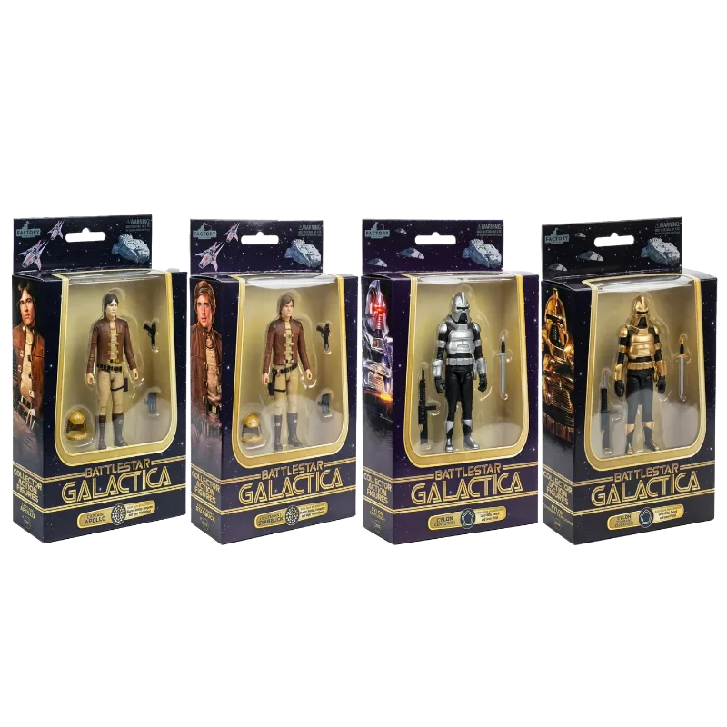 BATTLESTAR GALACTICA 3.75 INCH WAVE 1 ACTION FIGURE SET (4)