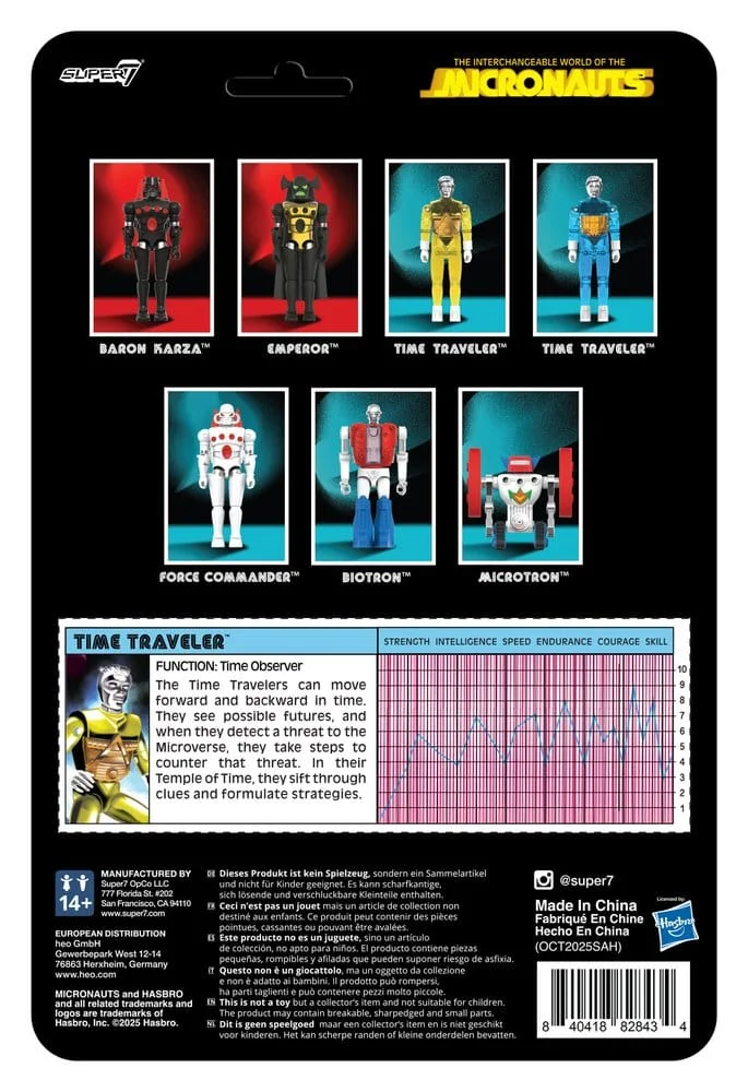 MICRONAUTS WAVE 03 TIME TRAVELER YELLOW TRANSLUCENT REACTION+ FIGURE
