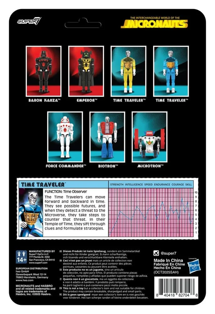 MICRONAUTS WAVE 03 TIME TRAVELER BLUE TRANSLUCENT REACTION+ FIGURE