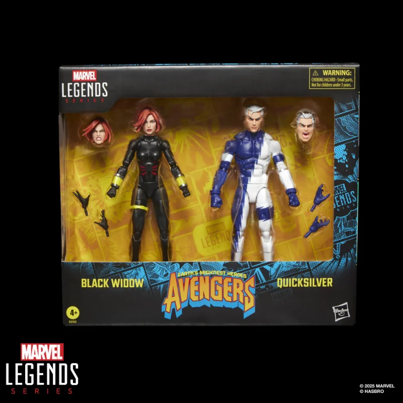 MARVEL LEGENDS AVENGERS BLACK WIDOW AND QUICKSILVER ACTION FIGURES
