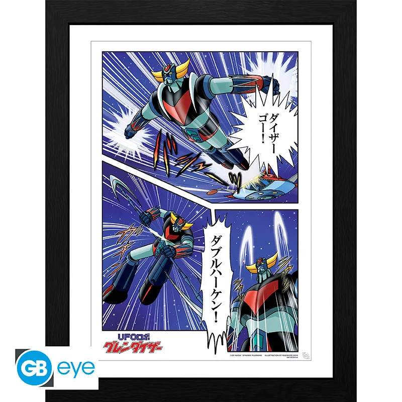GRENDIZER - FRAMED PRINT: GRENDIZER IN ACTION (30X40)