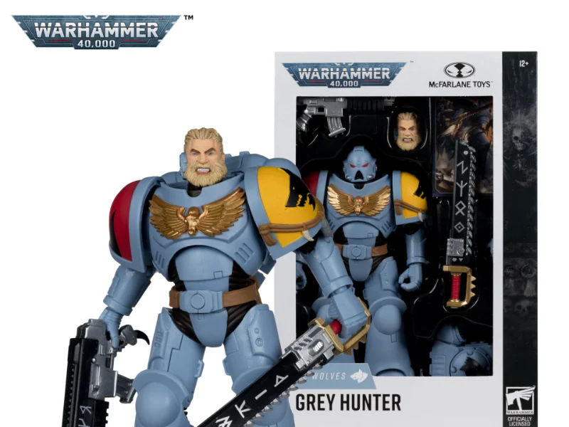 WARHAMMER 40000 7INCH WV12 SPACE WOLVES GREY HUNTER ACTION FIGURE