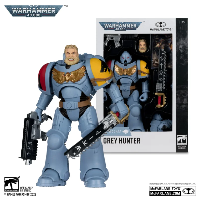 WARHAMMER 40000 7INCH WV12 SPACE WOLVES GREY HUNTER ACTION FIGURE