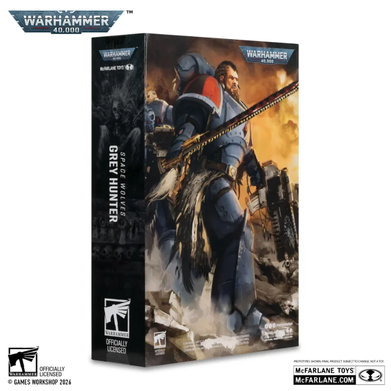 WARHAMMER 40000 7INCH WV12 SPACE WOLVES GREY HUNTER ACTION FIGURE
