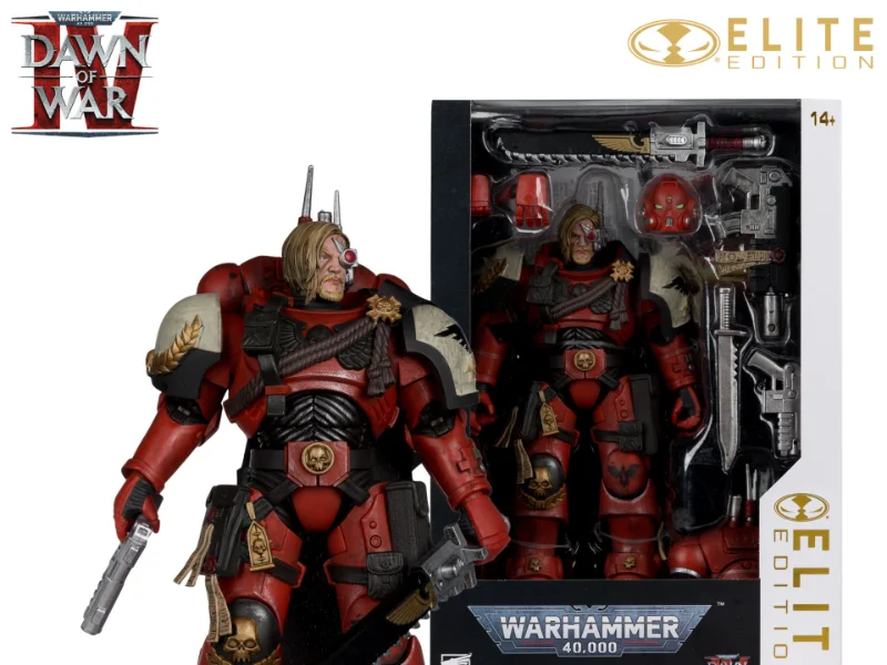 MCFARLANE ELITE 7INCH WARHAMMER 4000 DAWN OF WAR 4 CAPTAIN CYRUS IN PHOBOS ARMOR ACTION FIGURE
