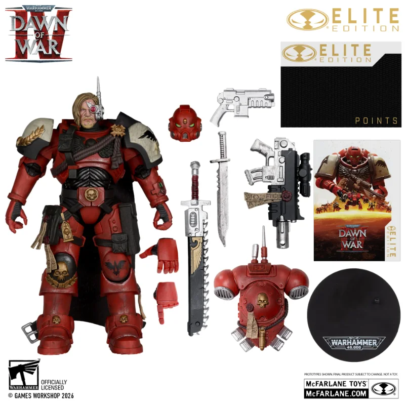 MCFARLANE ELITE 7INCH WARHAMMER 4000 DAWN OF WAR 4 CAPTAIN CYRUS IN PHOBOS ARMOR ACTION FIGURE