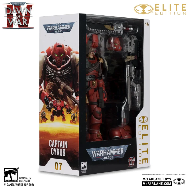 MCFARLANE ELITE 7INCH WARHAMMER 4000 DAWN OF WAR 4 CAPTAIN CYRUS IN PHOBOS ARMOR ACTION FIGURE