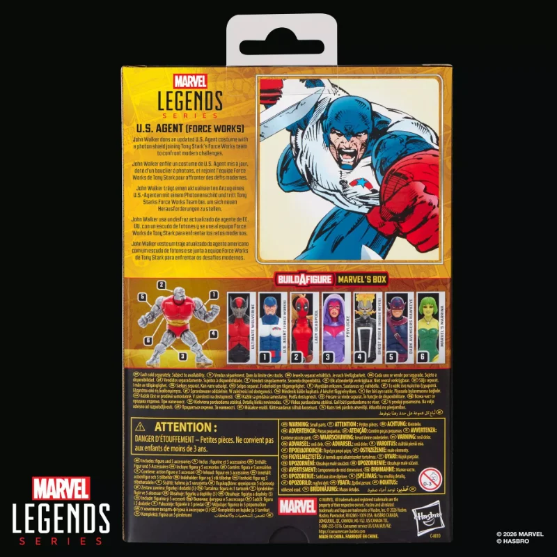 MARVEL LEGENDS BUILDABLE FIGURE SERIES BOX US AGENT FORCE WORKS ACTION FIGURE