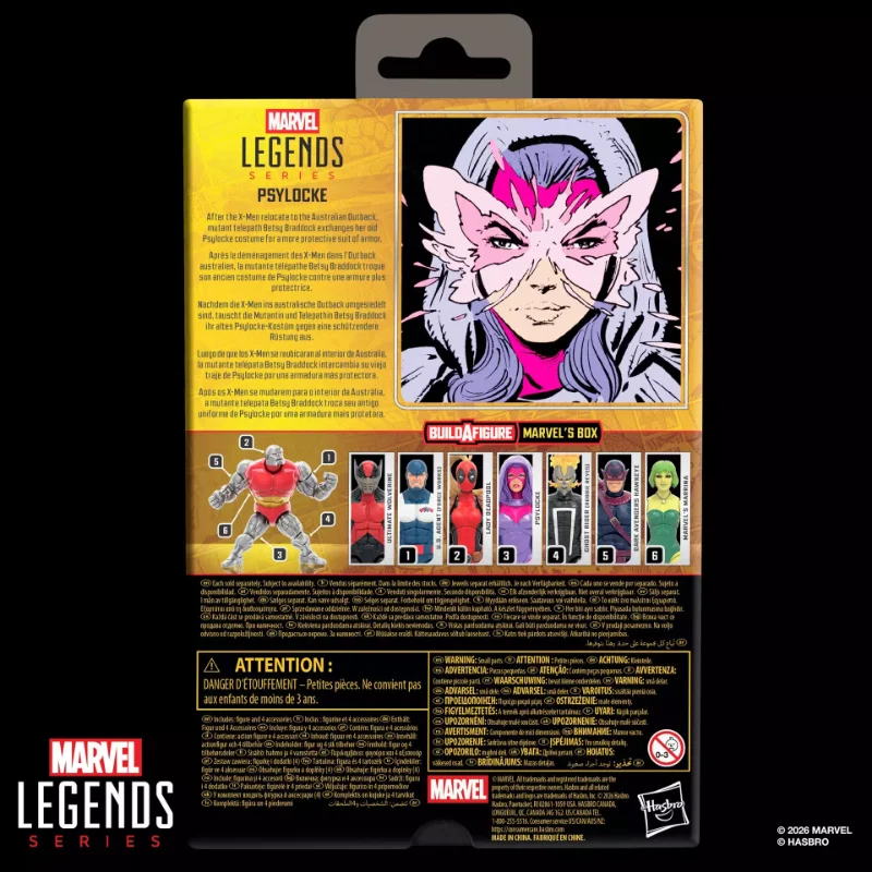 MARVEL LEGENDS BUILDABLE FIGURE SERIES BOX PSYLOCKE ACTION FIGURE