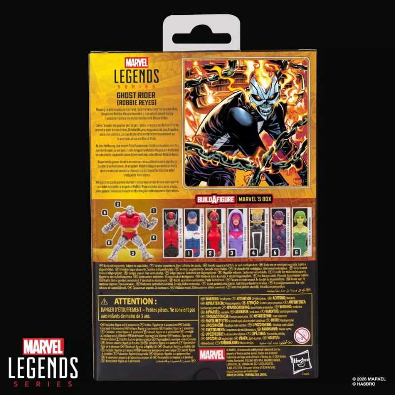 MARVEL LEGENDS BUILDABLE FIGURE SERIES BOX GHOST RIDER ROBBIE REYES ACTION FIGURE