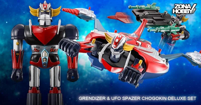 GRENDIZER & UFO SPAZER POPY CHOGOKIN DELUXE SET REISSUE