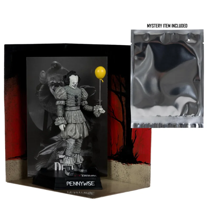 MOVIE MANIACS 6INCH POSED WELCOME TO DERRY WV2 PENNYWISE BLACK&WHITE