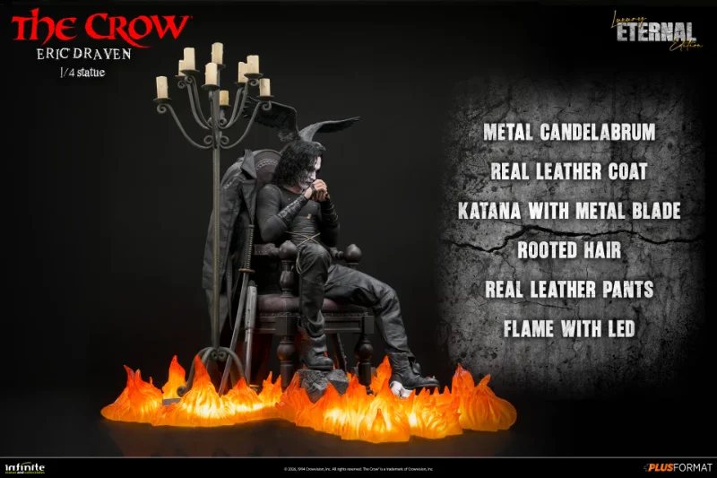 THE CROW ERIC DRAVEN LUXURY ETERNAL EDITION 1/4 PLUS FORMAT STATUE