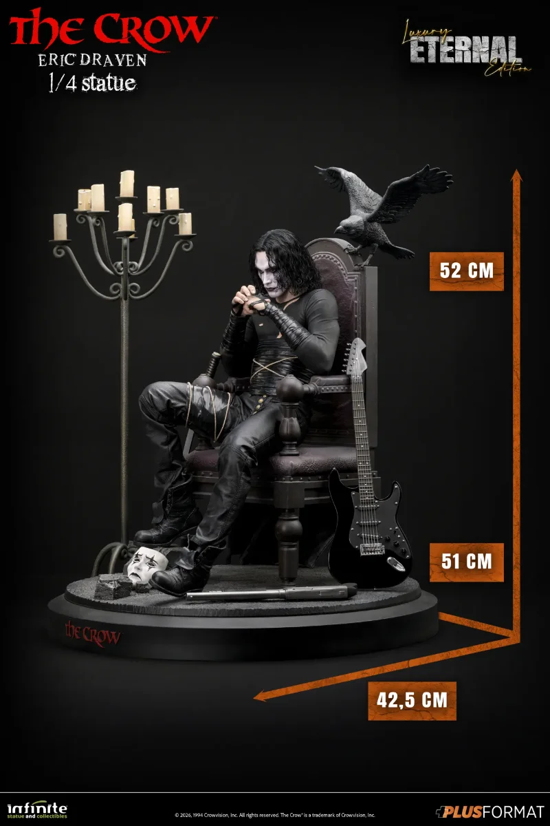 THE CROW ERIC DRAVEN LUXURY ETERNAL EDITION 1/4 PLUS FORMAT STATUE