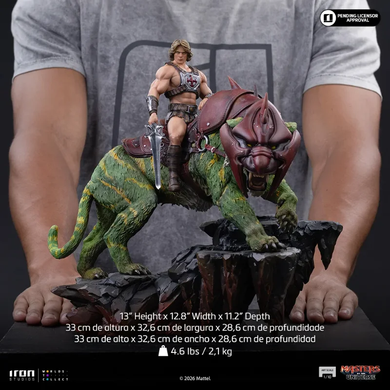 MASTERS OF THE UNIVERSE 2026 HE-MAN AND BATTLECAT 1/10 STATUE