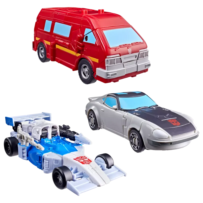 TRANSFORMERS AGE OF THE PRIME MIRAGE IRONHIDE AND BLUESTREAK ACTION FIGURES