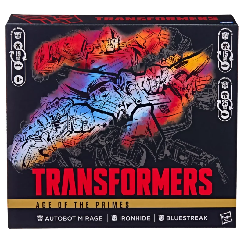 TRANSFORMERS AGE OF THE PRIME MIRAGE IRONHIDE AND BLUESTREAK ACTION FIGURES
