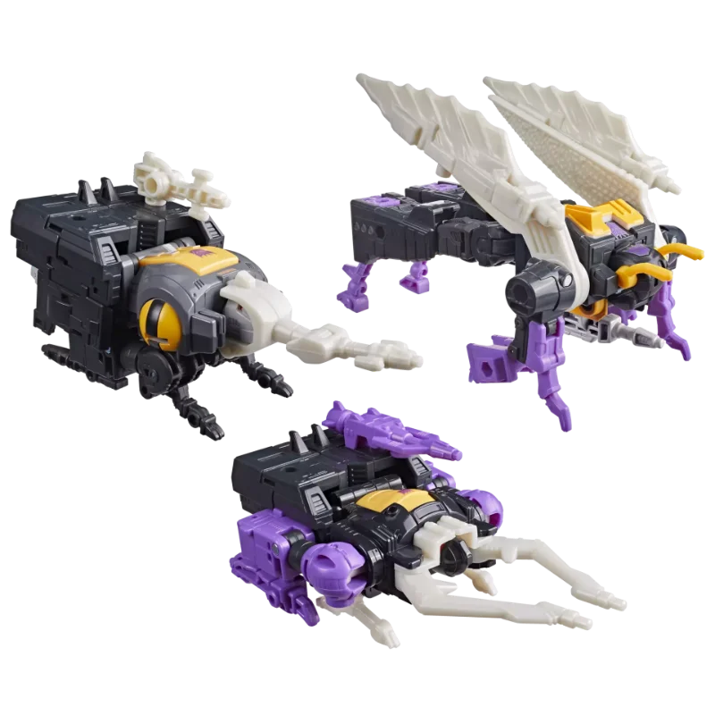 TRANSFORMERS THE MOVIE MTMTE INSECTICONS BOMBSHELL SHRAPNEL AND KICKBACK ACTION FIGURES