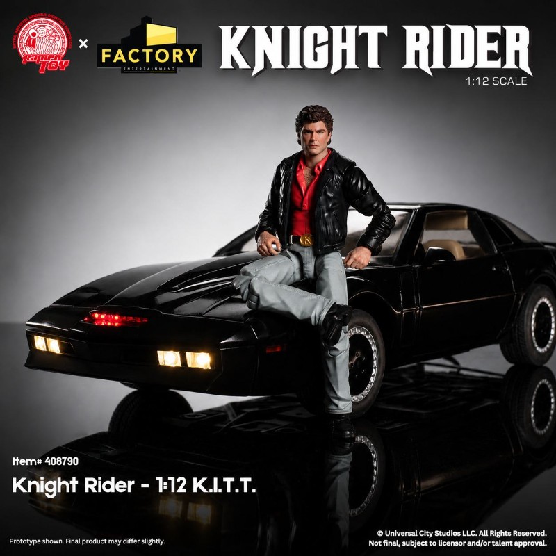 KNIGHT RIDER 1:12 SCALE KITT VEHICLE AND MICHAEL KNIGHT ACTION FIGURE