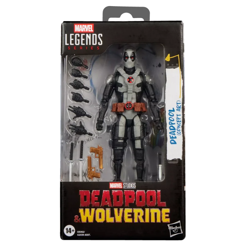 MARVEL LEGENDS DEADPOOL AND WOLVERINE DEADPOOL BLACK AND WHITE ACTION FIGURE