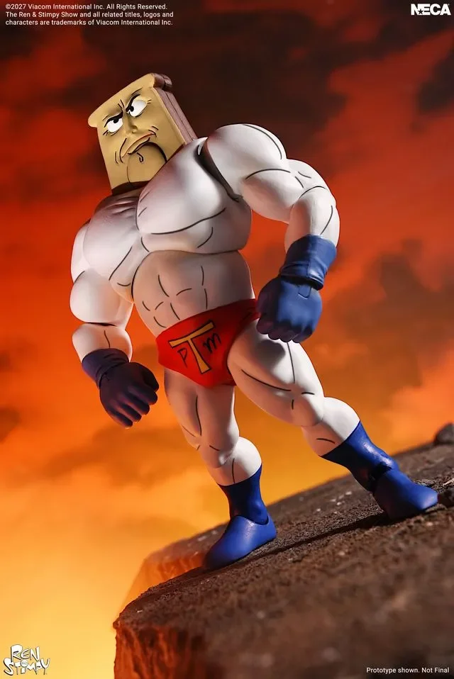 THE REN & STIMPY SHOW ULTIMATE POWDERED TOAST MAN 7INCH ACTION FIGURE