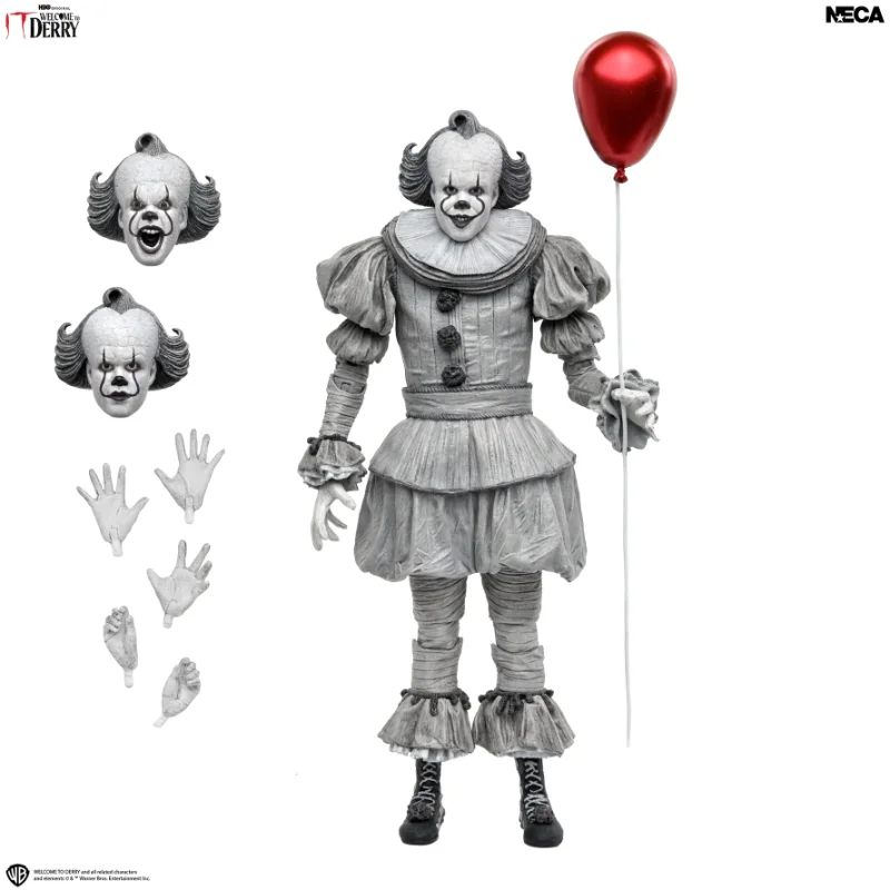 IT WELCOME TO DERRY PENNYWISE BLACK & WHITE ULTIMATE ACTION FIGURE