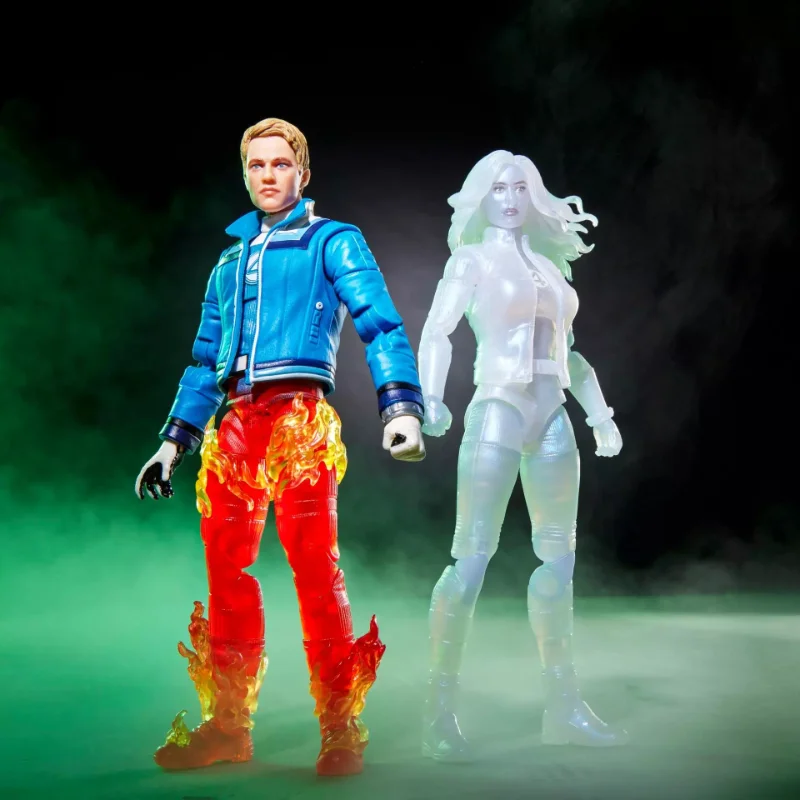 MARVEL LEGENDS AVENGERS DOOMSDAY HUMAN TORCH AND INVISIBLE WOMAN ACTION FIGURES