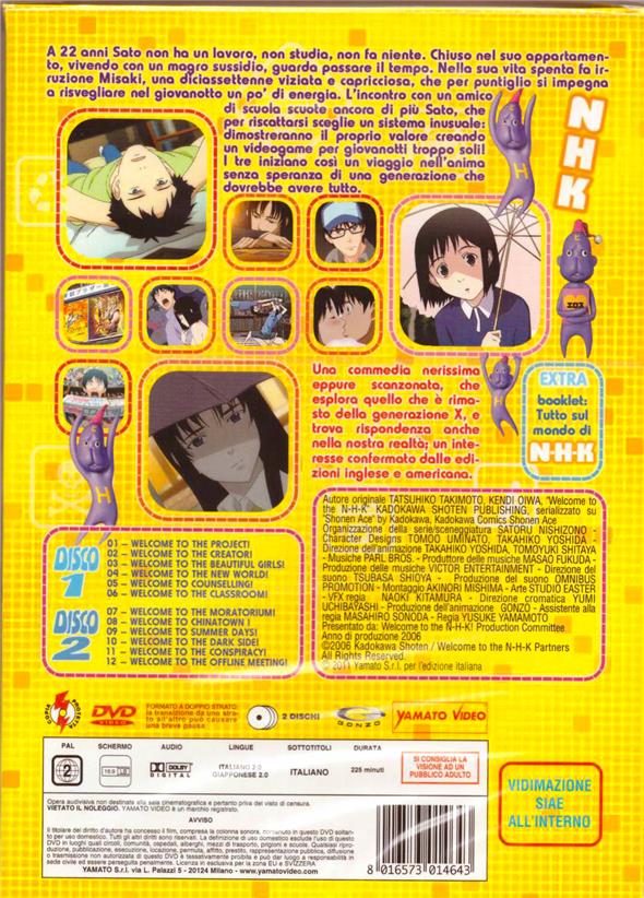 DVD - WELCOME TO THE NHK - BOX #01 (EPS 01-12) (2 DVD)