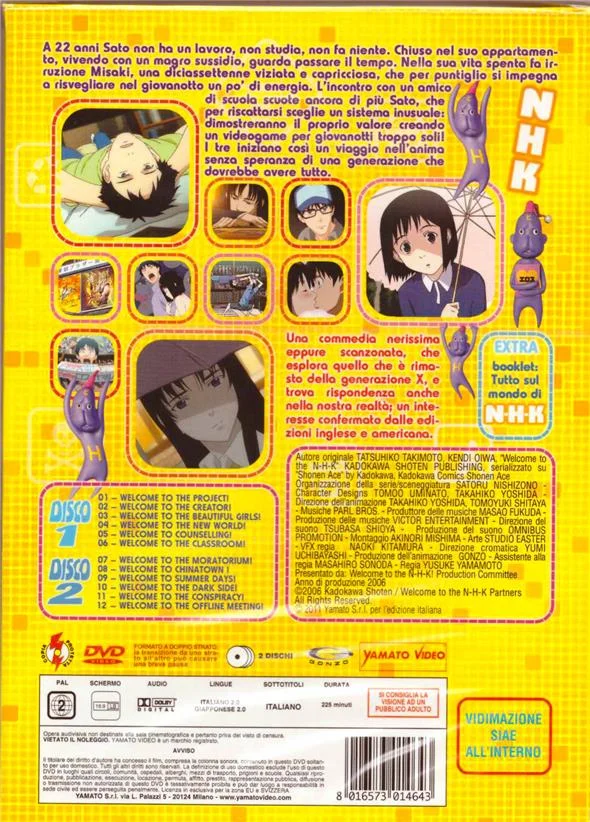DVD - WELCOME TO THE NHK - BOX #01 (EPS 01-12) (2 DVD)