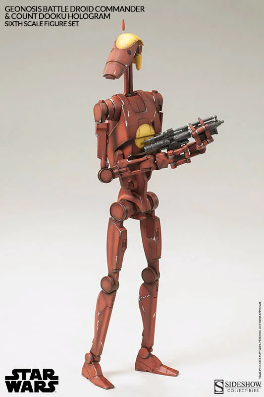 1/6 SIDESHOW TOYS - STAR WARS GEONOSIS COMM DROID & HOLOGRAM
