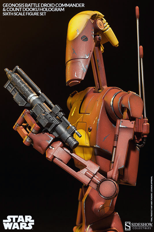 1/6 SIDESHOW TOYS - STAR WARS GEONOSIS COMM DROID & HOLOGRAM