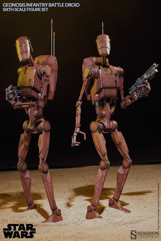 1/6 SIDESHOW TOYS - STAR WARS GEONOSIS INFANTRY BATTLE DROIDS