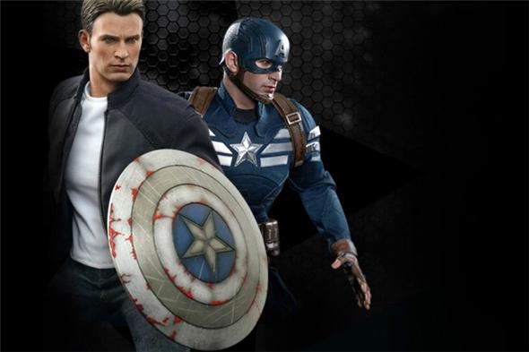 1/6 HOT TOYS - CAPTAIN AMERICA STEALTH S.T.R.I.K.E. & STEVE ROGERS