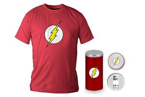 T-SHIRT DC COMICS FLASH LOGO RED BOY DLX  /  TAGLIA M