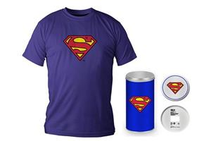 T-SHIRT DC COMICS SUPERMAN LOGO BLUE BOY DLX  /  TAGLIA S