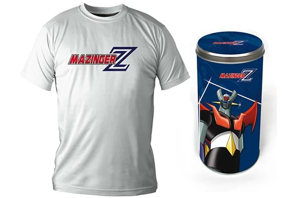 T-SHIRT MAZINGER Z LOGO WHITE BOY DLX  /  TAGLIA S